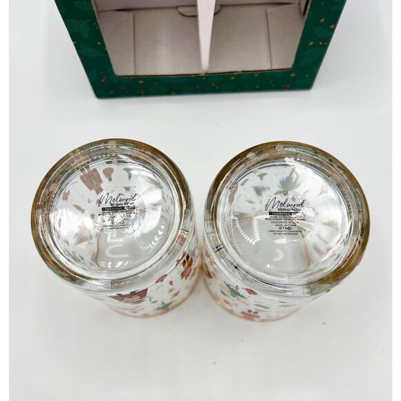 NIB NORDSTROM SET OF 2 CHRISTMAS HOLIDAY NUTCRACKER SUITE GOLD RIM ROCKS GLASSES - Picture 5 of 6